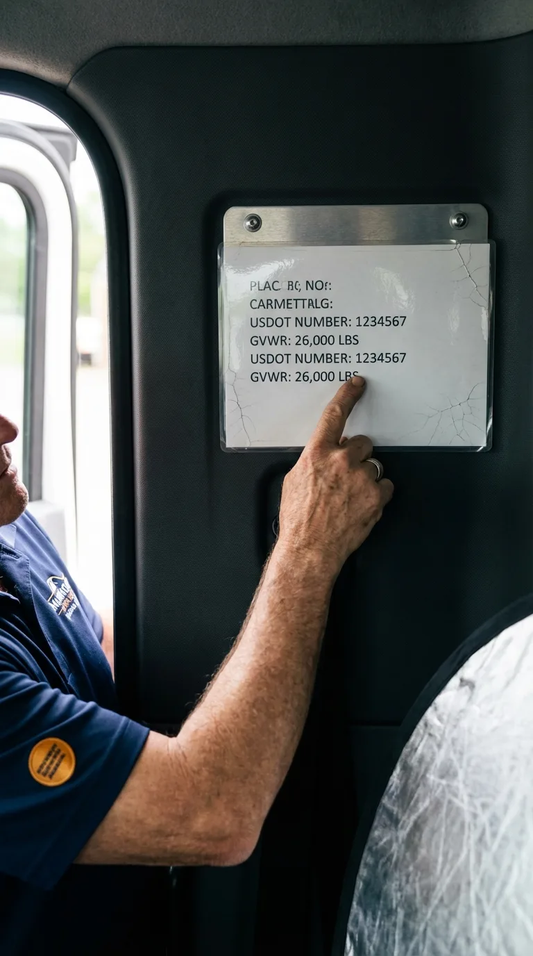 USDOT licensing placard verification in Iowa City